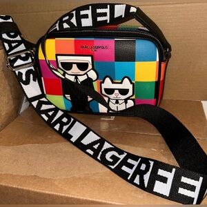 Karl Lagerfeld Paris Karl and Cat Maybelle Crossbody Small Shoulder Handbag New